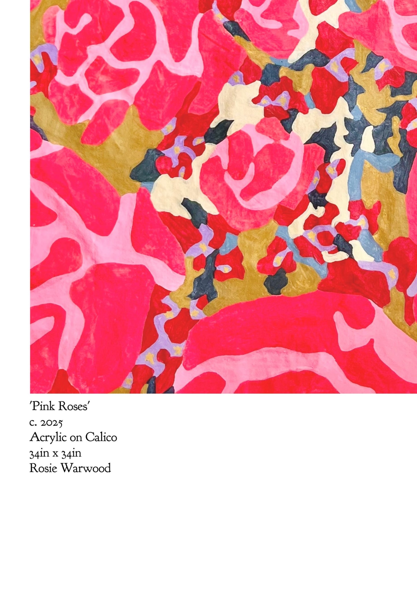 'Pink Roses' A3 Poster Print