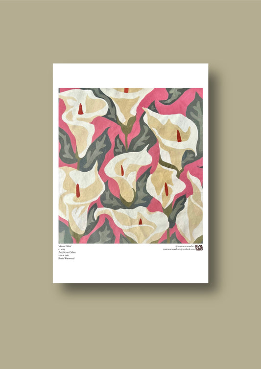 'Arum Lilies' A3 Poster Print.