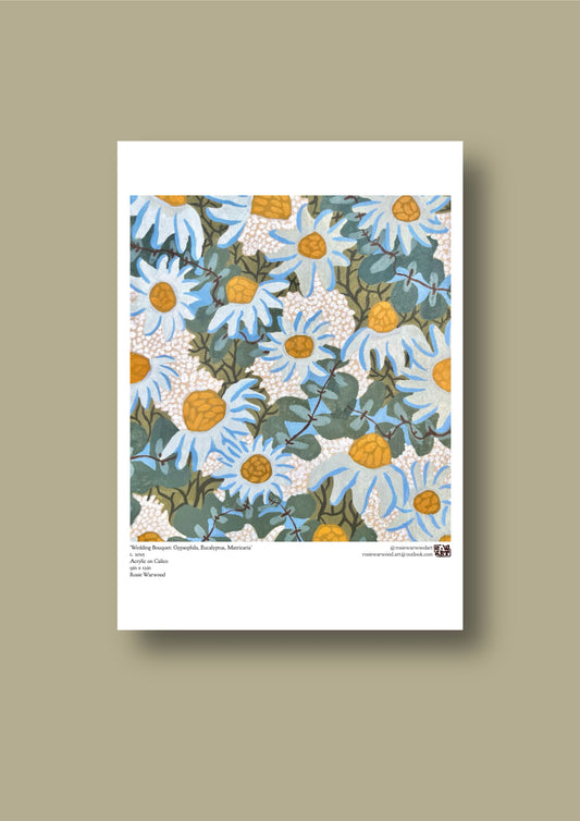 'Wedding Bouquet' A3 Poster Print.