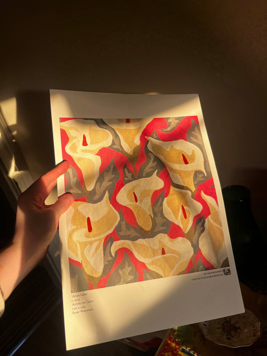 'Arum Lilies' A3 Poster Print.