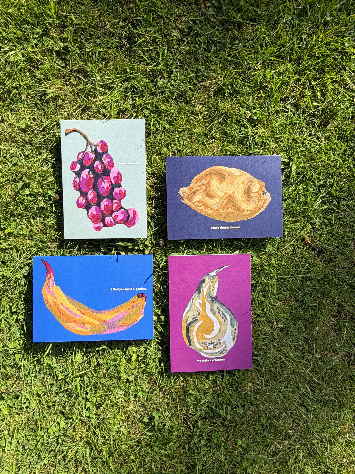 Pack of 4 Fruit Greeting Cards