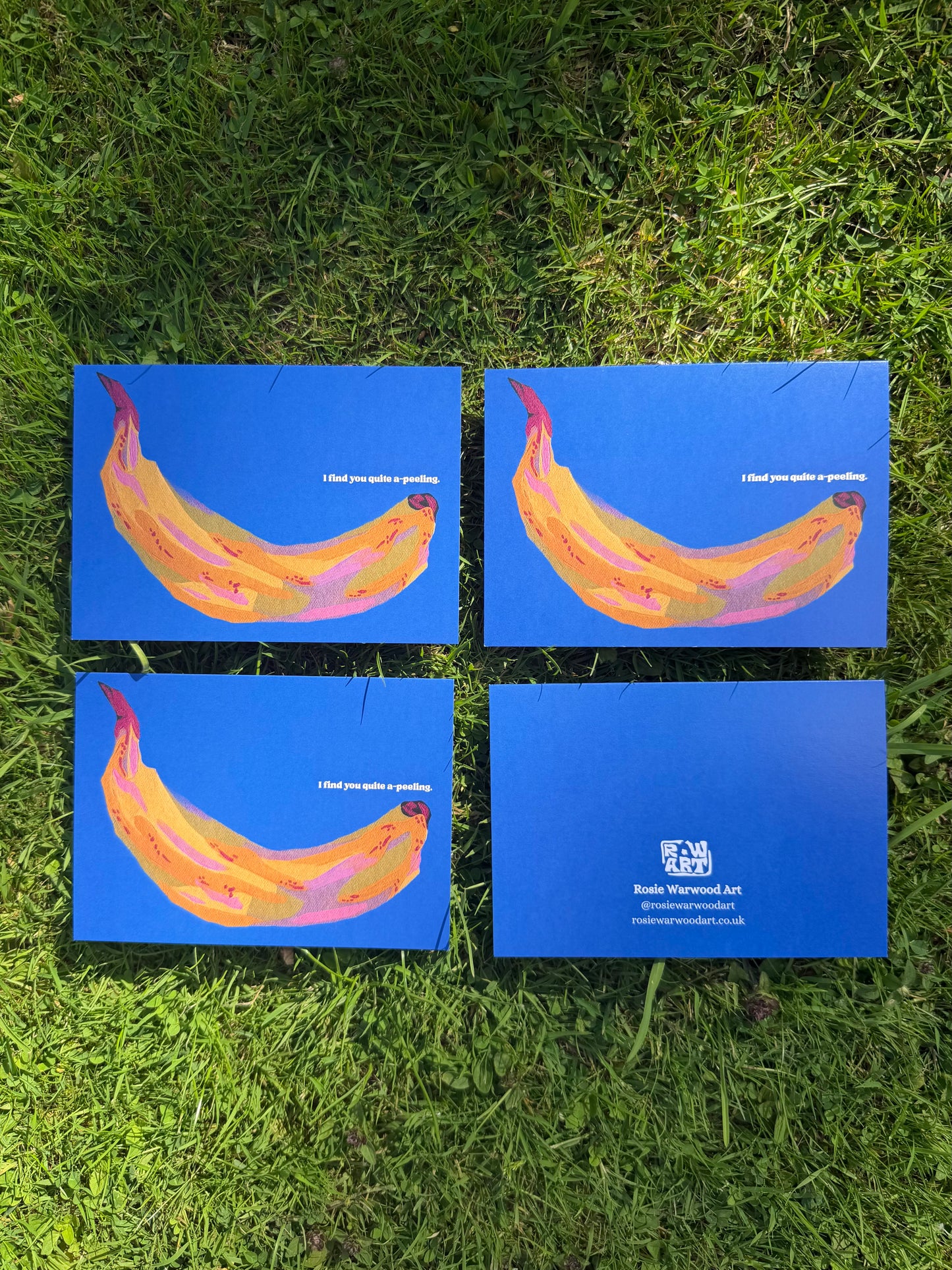 Pack of 4 'I find you quite a-peeling' Greeting Cards