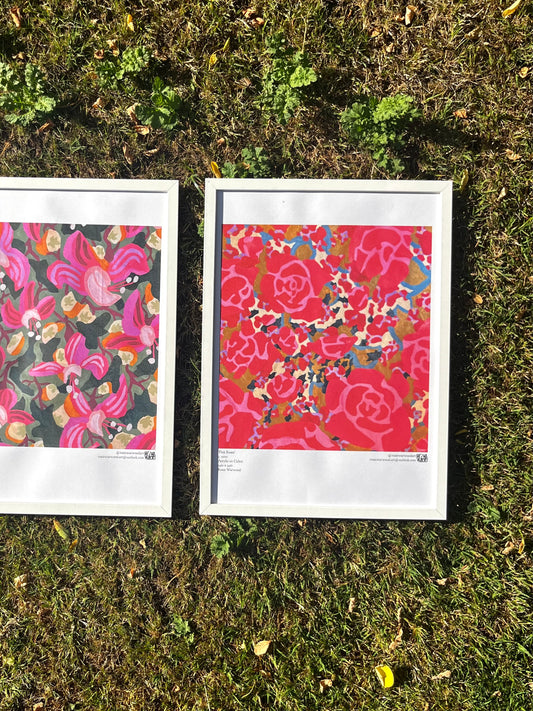 'Pink Roses' A3 Poster Print