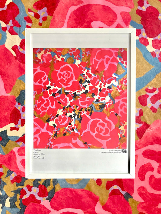 'Pink Roses' A3 Poster Print